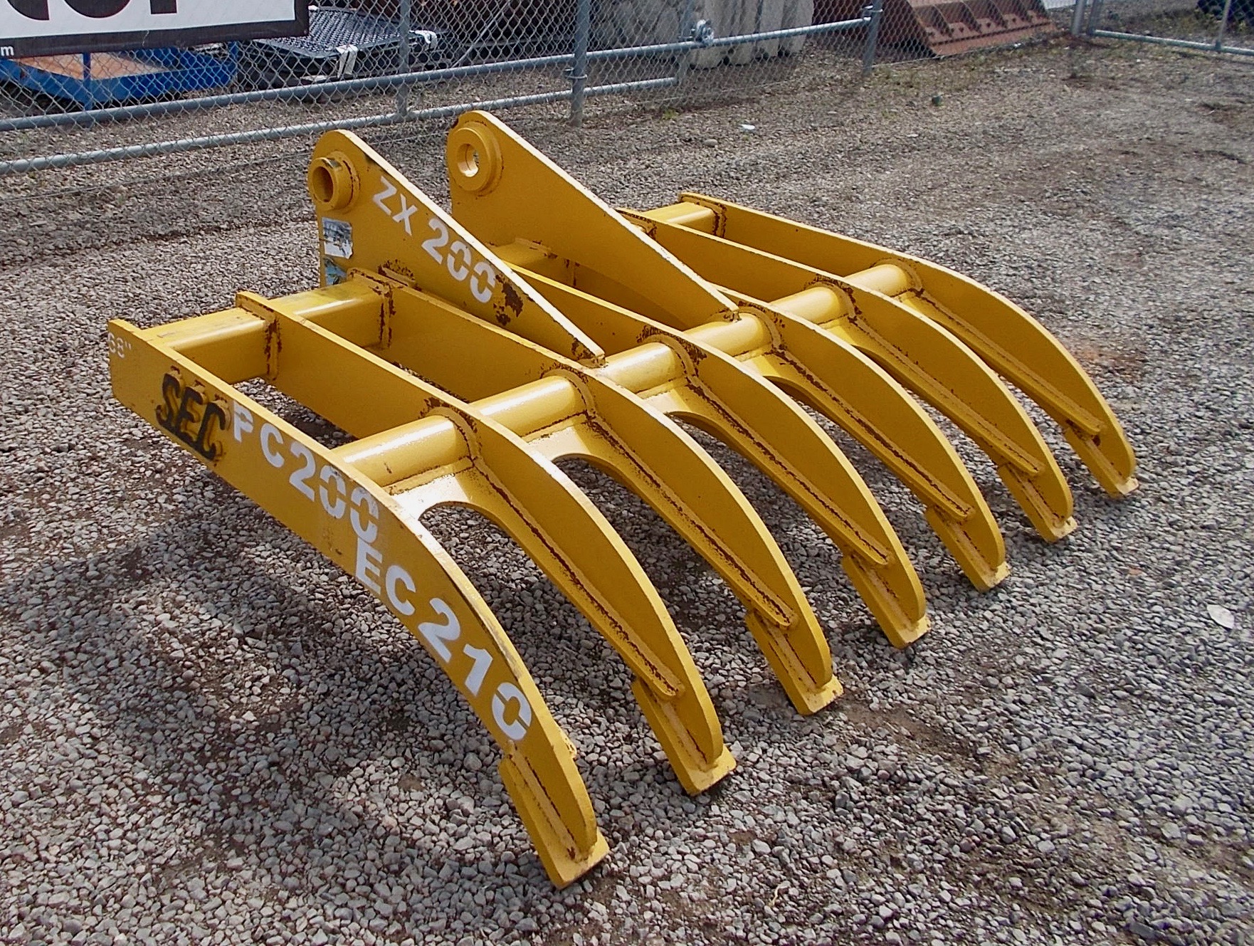 New 68" Komatsu PC200LC7 PinOn Excavator Rake For Sale